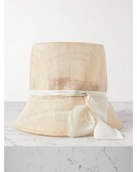 Gigi Burris Millinery - Heloise Silk Organza-Trimmed Sinamay Straw Bucket Hat - Lyst