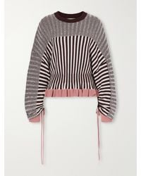 Zimmermann - Clash Bow-Detailed Ruffled Striped Merino Wool And Cotton-Blend Sweater - Lyst