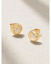 STONE AND STRAND - Button Ohrstecker Aus 14 Karat Mit Diamanten - Lyst