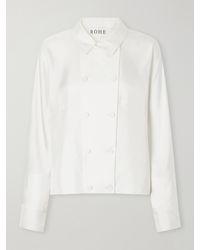 Rohe - Double-Breasted Silk-Satin Blouse - Lyst
