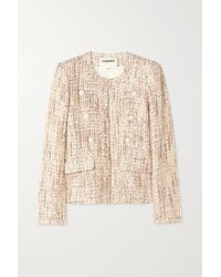 L'Agence Effie Embellished Metallic Bouclé-tweed Blazer - Multicolour