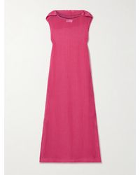 Lisa Marie Fernandez - Hooded Crinkled Linen-Blend Gauze Maxi Dress - Lyst