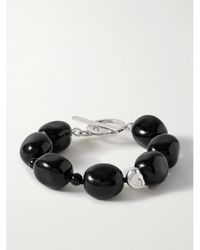 AGMES - Dara Sterling Onyx Bracelet - Lyst