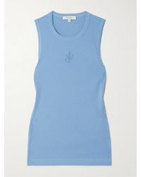 JW Anderson - Tanktop Aus Geripptem Baumwoll-Jersey Mit Stickerei - Lyst