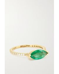 SHAY Ring Aus 18 Karat Gold Mit Smaragd Und Diamanten - Mettallic