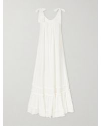 Christiano Marchelli - Bella Ruffled Tiered Broderie Anglaise Cotton Maxi Dress - Lyst