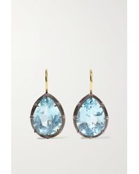 Fred Leighton Collection 18-karat Gold, Sterling Silver And Topaz Earrings - Metallic