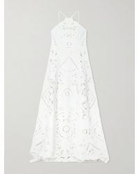 Cult Gaia - Emmy Embroidered Cut-Out Linen Maxi Dress - Lyst