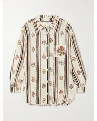 Agua Bendita - Cecilia Andes Appliquéd Floral-Print Linen Shirt - Lyst