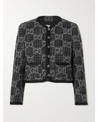 Gucci - Monogram-pattern Bouclé-texture Wool And Cotton-blend Jacket - Lyst