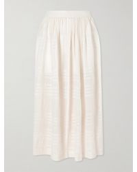 lemlem - Freye Striped Cotton Midi Skirt - Lyst