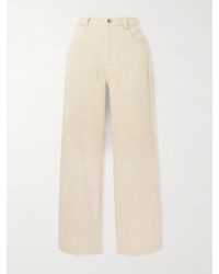 STAUD - Grayson Cotton Tweed Wide-Leg Pants - Lyst