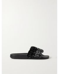 Givenchy - Logo-Print Shearling Slides - Lyst