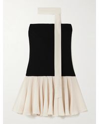 Esse Studios - Illi Scarf-Detailed Strapless Stretch-Knit And Silk Crepe De Chine Mini Dress - Lyst