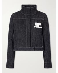 Courreges - Logo-Embellished Denim-Tweed Jacket - Lyst