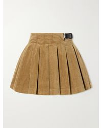 Sea - Garrett Pleated Stretch-Cotton Corduroy Mini Skirt - Lyst