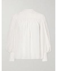 Veronica Beard - Brooks Gathered Crepe De Chine Blouse - Lyst