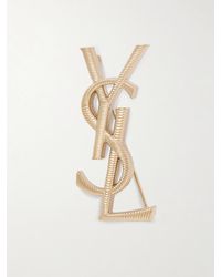 Saint Laurent - Cassandre Goldfarbene Brosche - Lyst