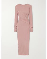 Lanvin - Draped Crepe-Jersey Midi Dress - Lyst