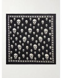 McQueen - Printed Plissé Silk-Satin Scarf - Lyst