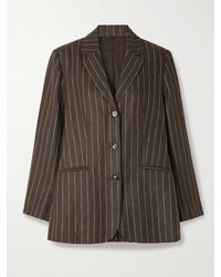 Posse - Leon Pinstriped Linen-Twill Blazer - Lyst