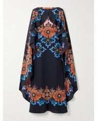 La DoubleJ - Magic Cape-Effect Printed Silk-Crepe Maxi Dress - Lyst