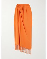 Rabanne - Midirock Aus Baumwoll-Jersey Mit Verzierungen Und Raffungen - Lyst