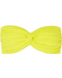 Norma Kamali Johnny D Gerafftes Bandeau-bikini-oberteil - Gelb