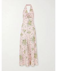 Rodarte - Floral-Print Silk-Crepe Midi Dress - Lyst