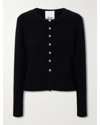 Allude - Wool And Cashmere-Blend Ribbed Cardigan - Lyst
