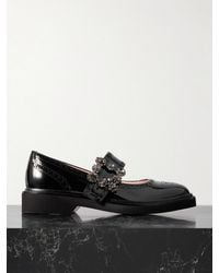 Roger Vivier - Viv Rangers Crystal-Embellished Patent-Leather Loafers - Lyst