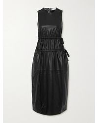 Proenza Schouler - Tiered Ruched Faux Leather Midi Dress - Lyst