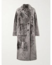 Yves Salomon - Doppelreihiger Mantel Aus Shearling - Lyst