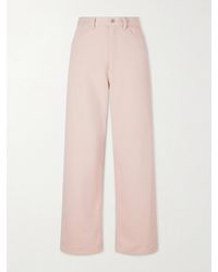 AURALEE - Wide-Leg Silk Jeans - Lyst