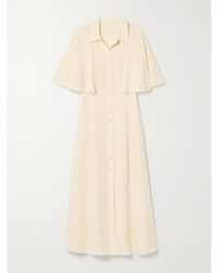 Ulla Johnson - Silhouette Silk Crepe De Chine Midi Shirt Dress - Lyst