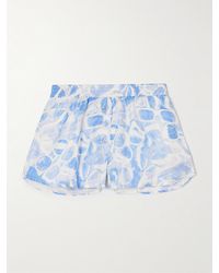 Stella McCartney - Shorts Aus Bedrucktem Seiden-Twill - Lyst