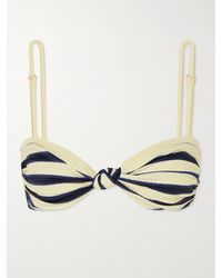 Johanna Ortiz - Bandana Marinera Gestreiftes Bikini-Oberteil Aus Recyceltem Stretch-Material Mit Knoten - Lyst