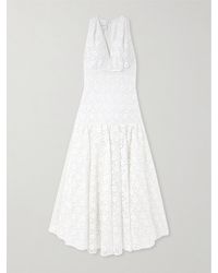 Giambattista Valli - Robe Aus Schnurgebundener Spitze Mit Satinbesatz Und Falten - Lyst