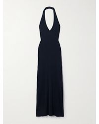 Nili Lotan - Ivenka Ribbed Cotton Halterneck Maxi Dress - Lyst