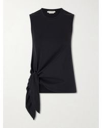 JW Anderson - Tie-Detailed Logo-Embroidered Cotton-Jersey Tank - Lyst