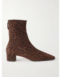 Aquazzura - Saint Honoré 35 Animal-Print Suede Boots - Lyst