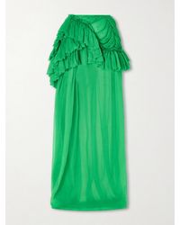 Dries Van Noten - Shelby Ruffled Silk-Chiffon Maxi Skirt - Lyst
