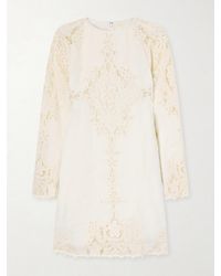Ulla Johnson - Broderie Anglaise-Trimmed Linen Mini Dress - Lyst