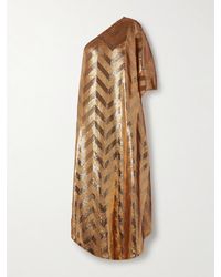 ‎Dima Ayad - One-Shoulder Sequined Crepe De Chine Gown - Lyst