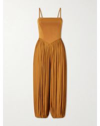 Zimmermann - Luna Cropped Pleated Jersey Jumpsuit - Lyst