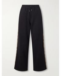 Burberry - Jodie Checked Cotton-Jersey Straight-Leg Track Pants - Lyst
