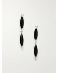 Le Sundial - Nives Onyx, Mother-Of-Pearl Sterling Earrings - Lyst
