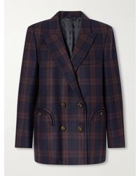 Blazé Milano - Everynight Checked Double-Breasted Wool Blazer - Lyst