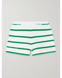 La Ligne - Striped Cotton-Blend Terry Shorts - Lyst