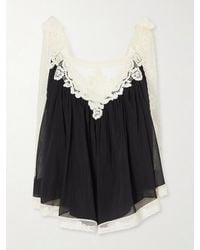 Zimmermann - Roselight Lace-Trimmed Cotton And Silk-Blend Cami Top - Lyst